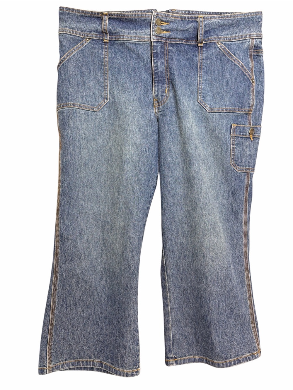 Venezia Relaxed Fit Light Blue Women’s Stone Wash Denim Capri’s EC. Size 18